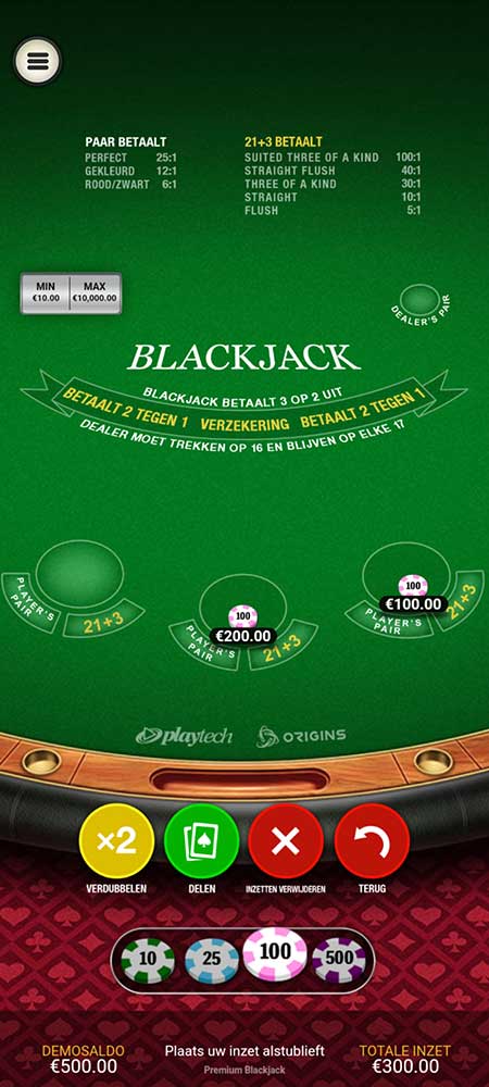 Blackjack mobiel spelen